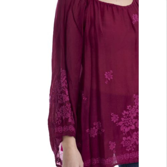 Johnny Was Fay Raglan Embroidered BOHO Top NEW Med - Picture 2 of 4